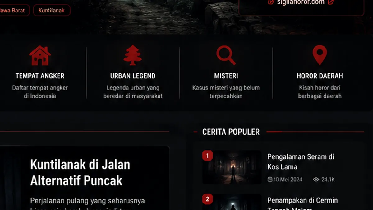 Rumah menyeramkan di malam berkabut